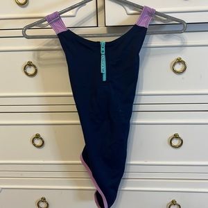 athleta girl one piece swimsuit lightly warn and multicolored